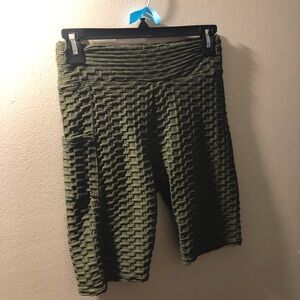 Forest green biker shorts